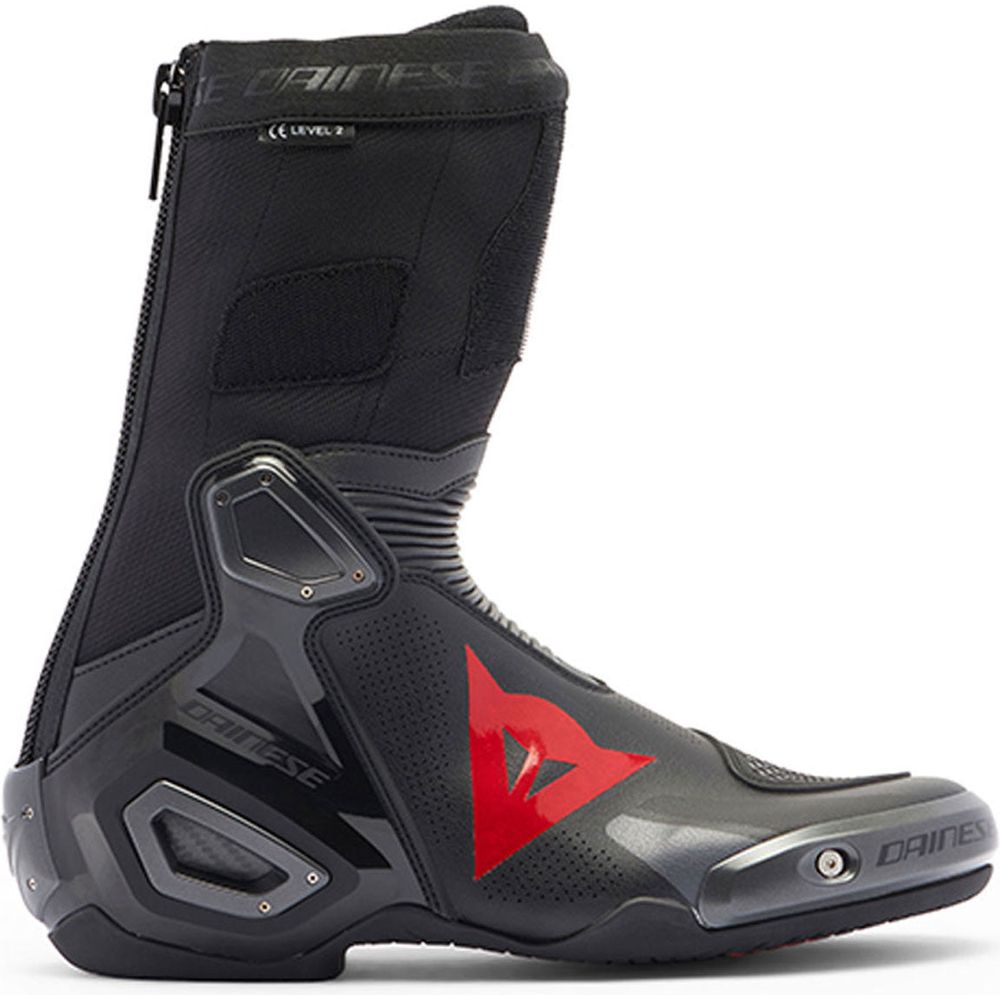 Dainese Axial 2 Air Boots Black / Black / Fluo Red FREE 1 YEAR Returns, FREE UK Delivery | ThrottleChimp