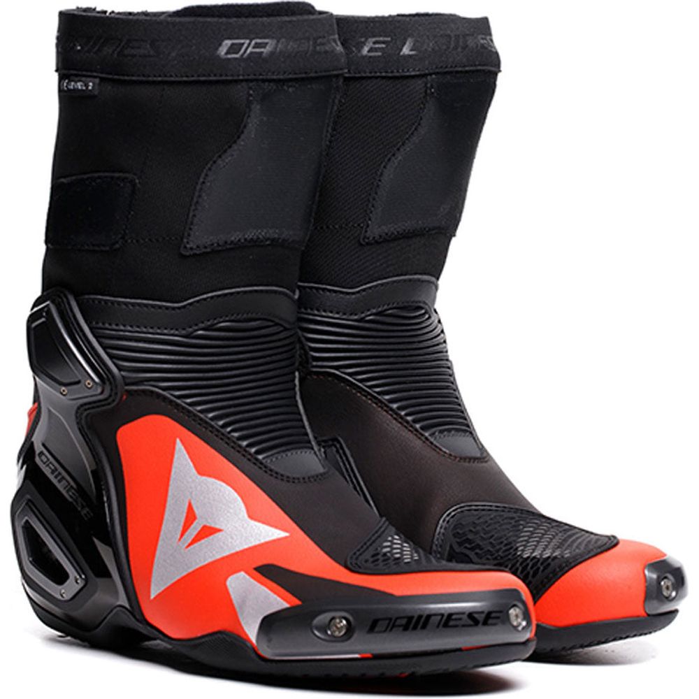 Dainese Axial 2 Boots Black / Fluo Red FREE 1 YEAR Returns, FREE UK Delivery | ThrottleChimp