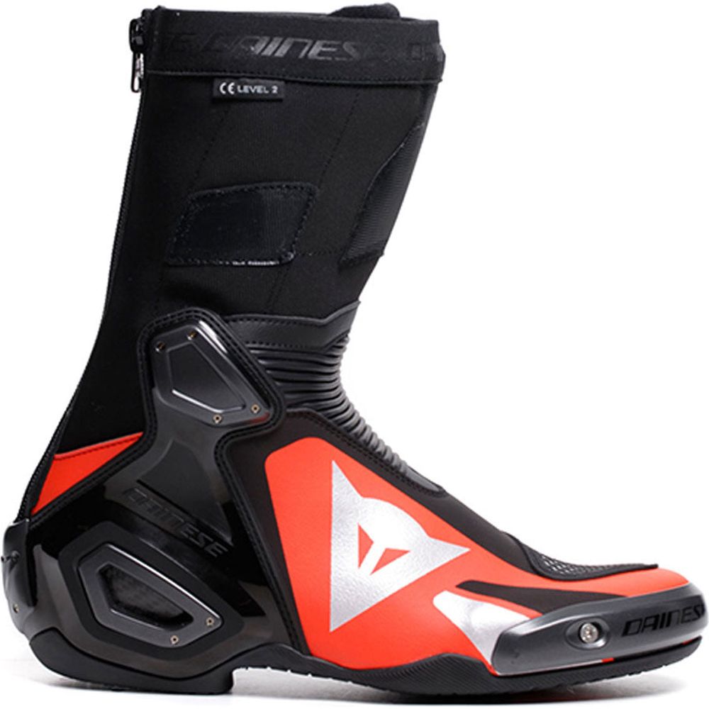 Dainese Axial 2 Boots Black / Fluo Red FREE 1 YEAR Returns, FREE UK Delivery | ThrottleChimp