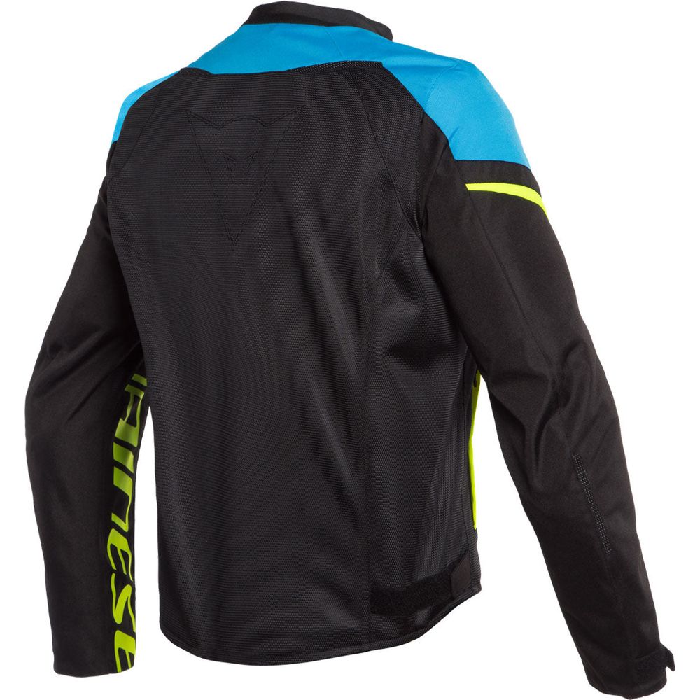 Dainese Bora Air Textile Jacket Black / Fire Blue / Fluo Yellow (Image 2) - ThrottleChimp