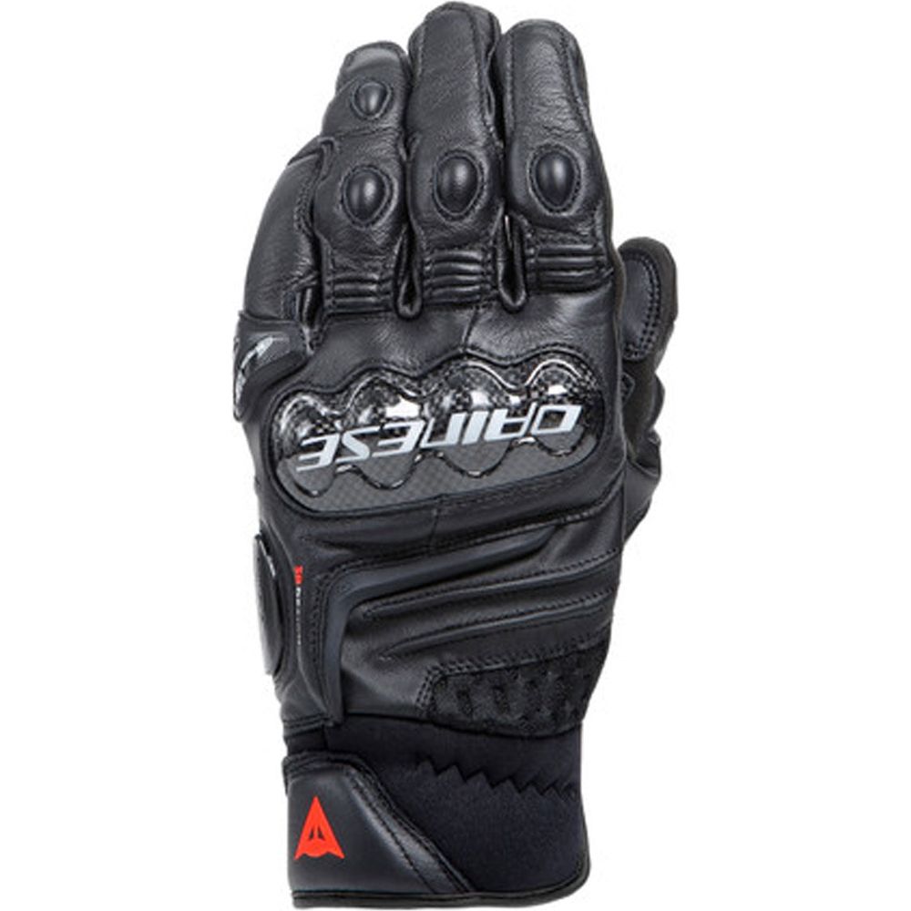 Dainese Carbon 4 Short Leather Gloves Black / Black - ThrottleChimp