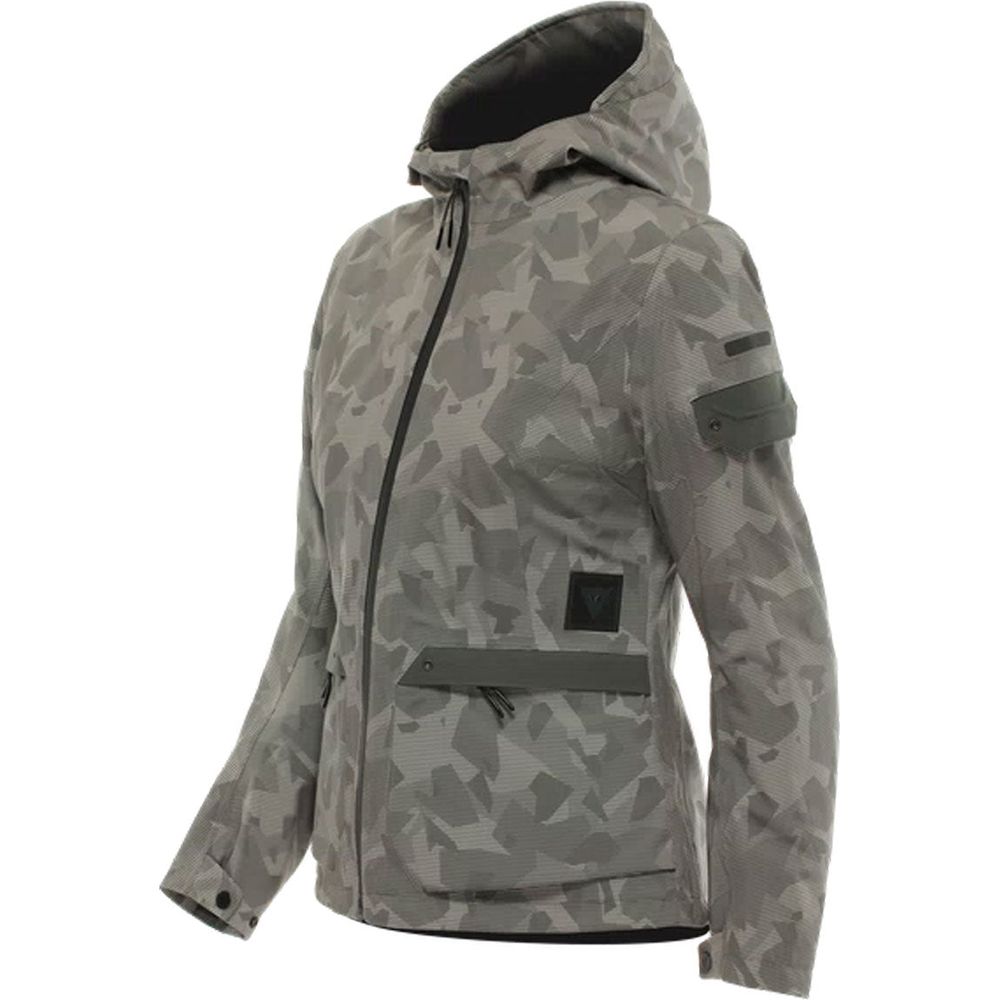 Dainese Centrale Absoluteshell Pro Ladies Hooded Textile Jacket Camo Green FREE 1 YEAR Returns, FREE UK Delivery | ThrottleChimp