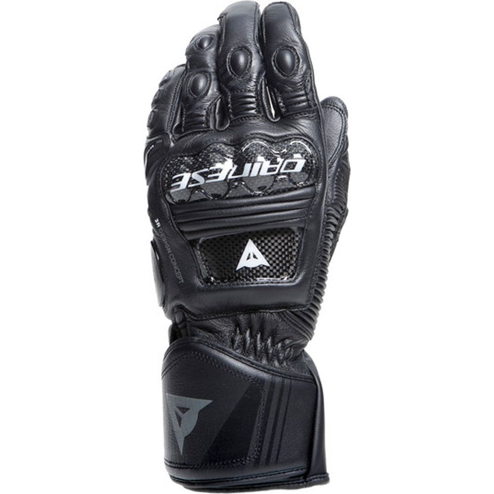 Dainese Druid 4 Leather Gloves Black / Black / Charcoal Grey FREE 1 YEAR Returns, FREE UK Delivery | ThrottleChimp