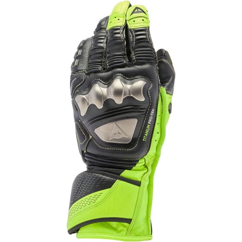 Dainese Full Metal 7 Leather Gloves Black / Fluo Yellow