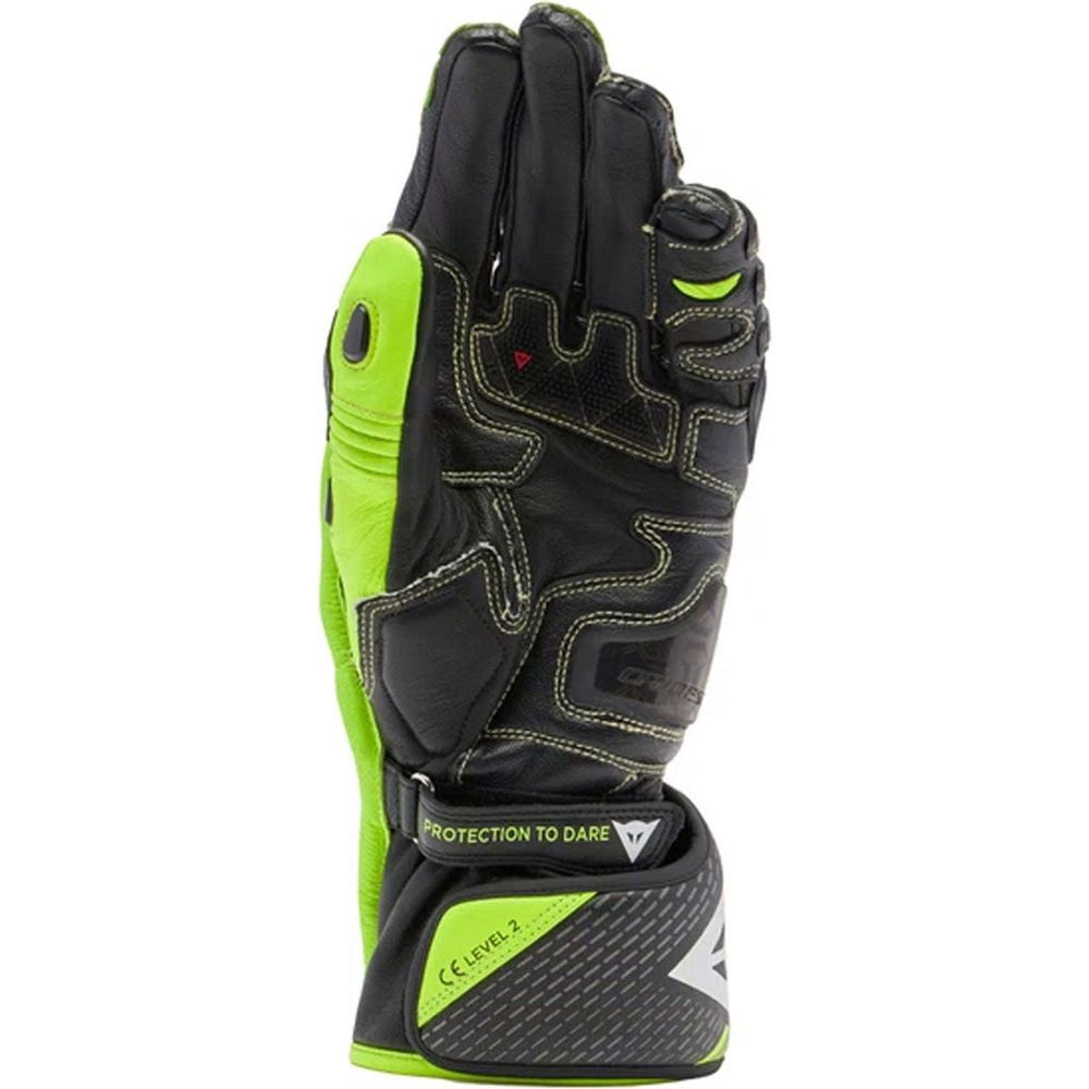 Dainese Full Metal 7 Leather Gloves Black / Fluo Yellow FREE 1 YEAR Returns, FREE UK Delivery | ThrottleChimp