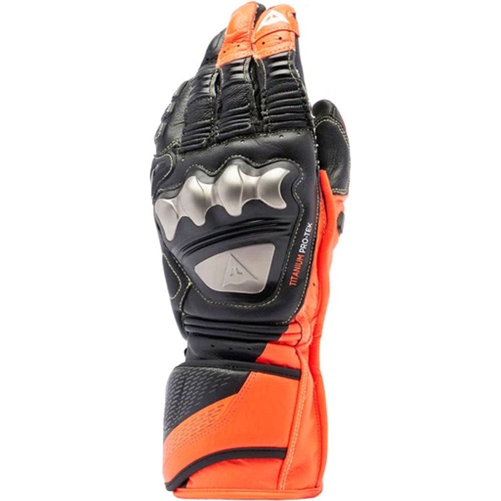 Dainese Full Metal 7 Leather Gloves Black / Fluo Red