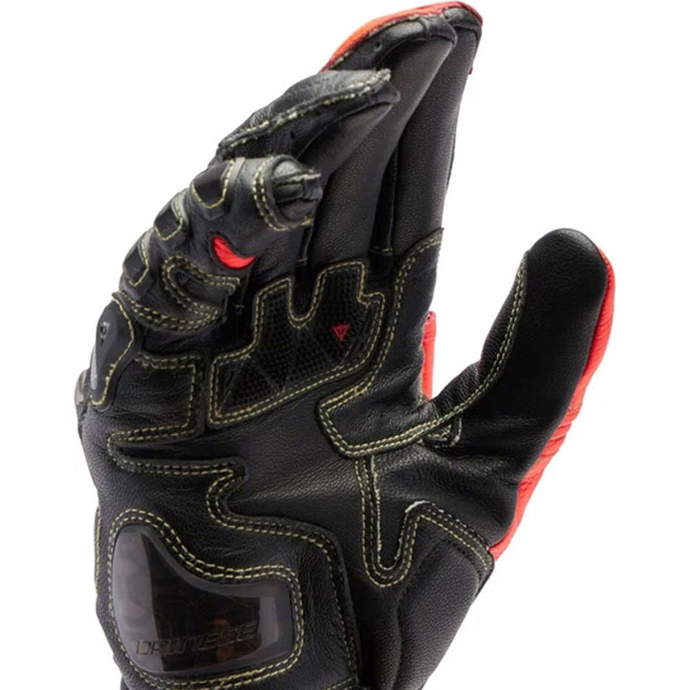 Dainese Full Metal 7 Leather Gloves Black / Fluo Red FREE 1 YEAR Returns, FREE UK Delivery | ThrottleChimp