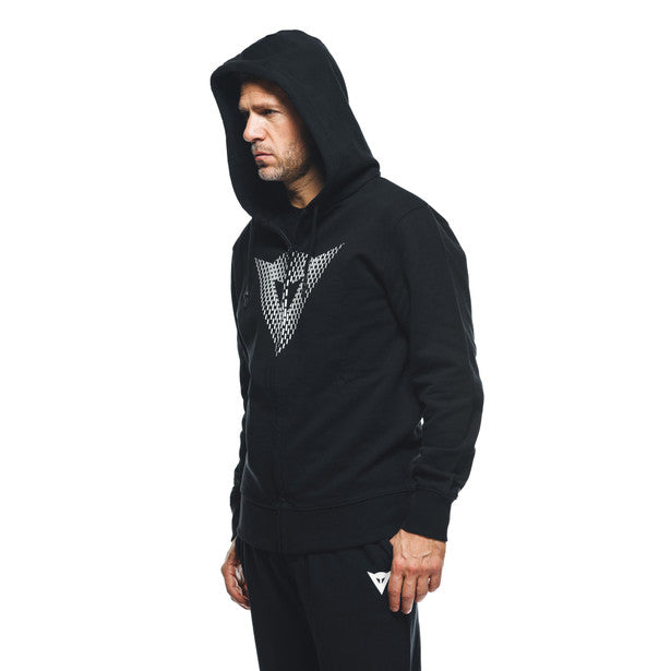 Dainese Logo Front Zip Casual Hoodie Black (Image 6) - ThrottleChimp