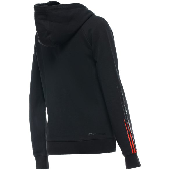 Dainese Logo Ladies Front Zip Casual Hoodie Black FREE 1 YEAR Returns, FREE UK Delivery | ThrottleChimp