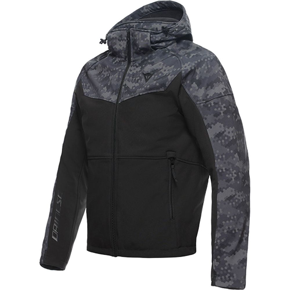 Dainese Ignite Hooded Textile Jacket Black / Camo Grey - ThrottleChimp