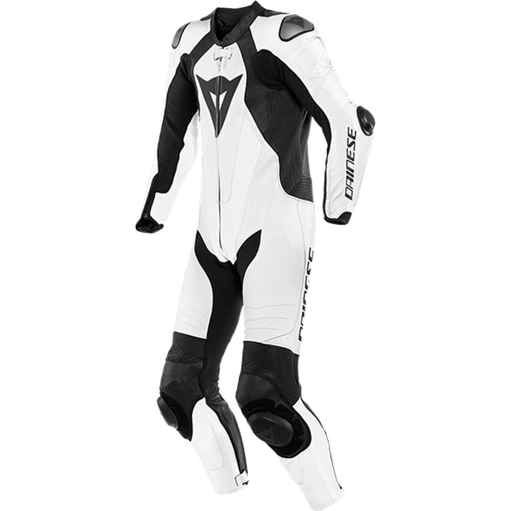 Dainese Laguna Seca 5 One Piece Perforated Leather Suit White / Black - ThrottleChimp