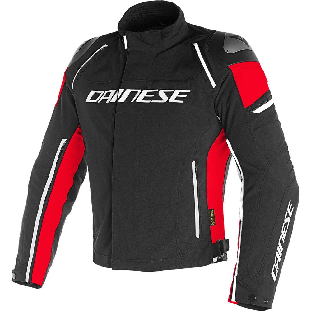 Dainese Racing 3 D-Dry All Weather Textile Jacket Black / Black / Red - ThrottleChimp