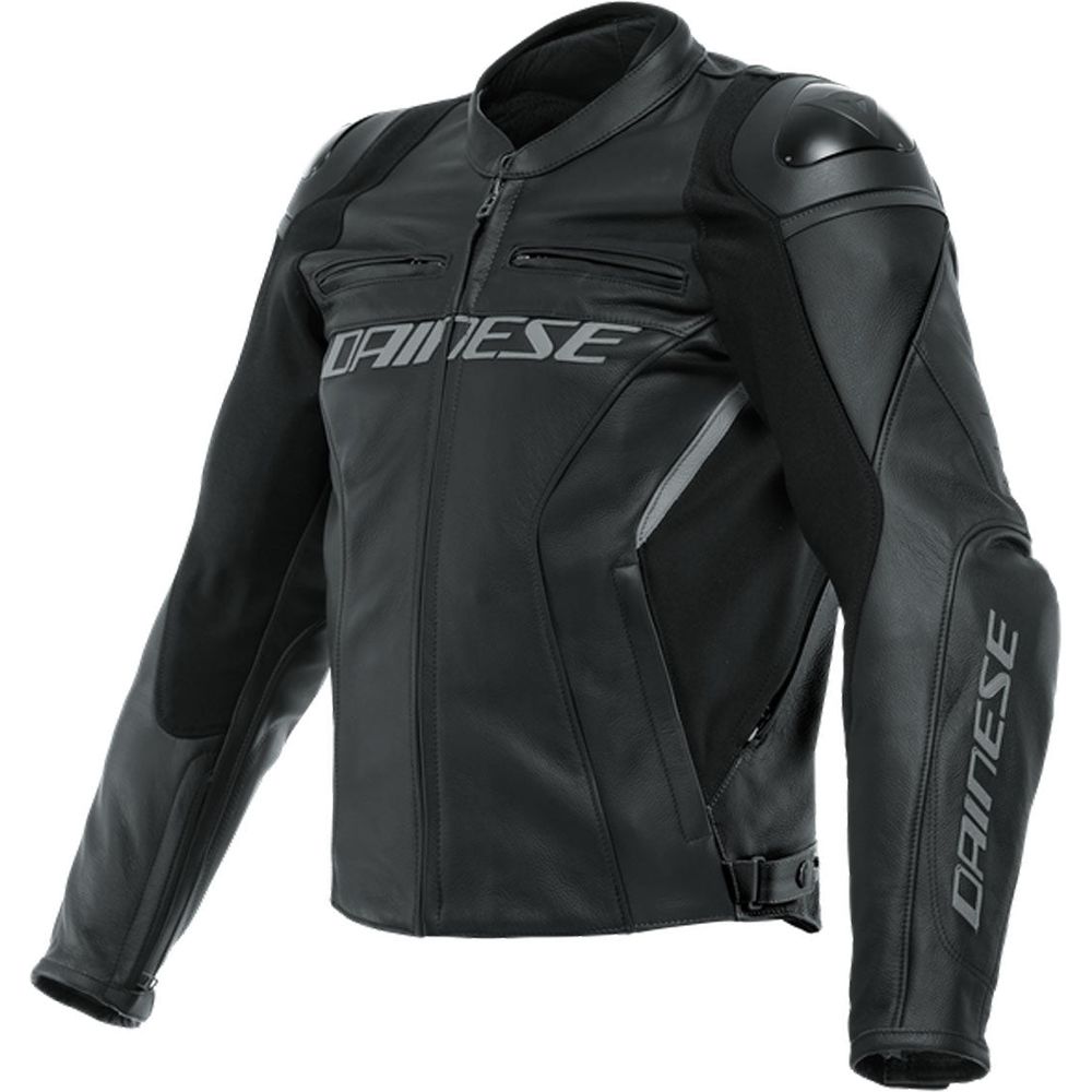 Dainese Racing 4 Leather Jacket Black / Black - ThrottleChimp