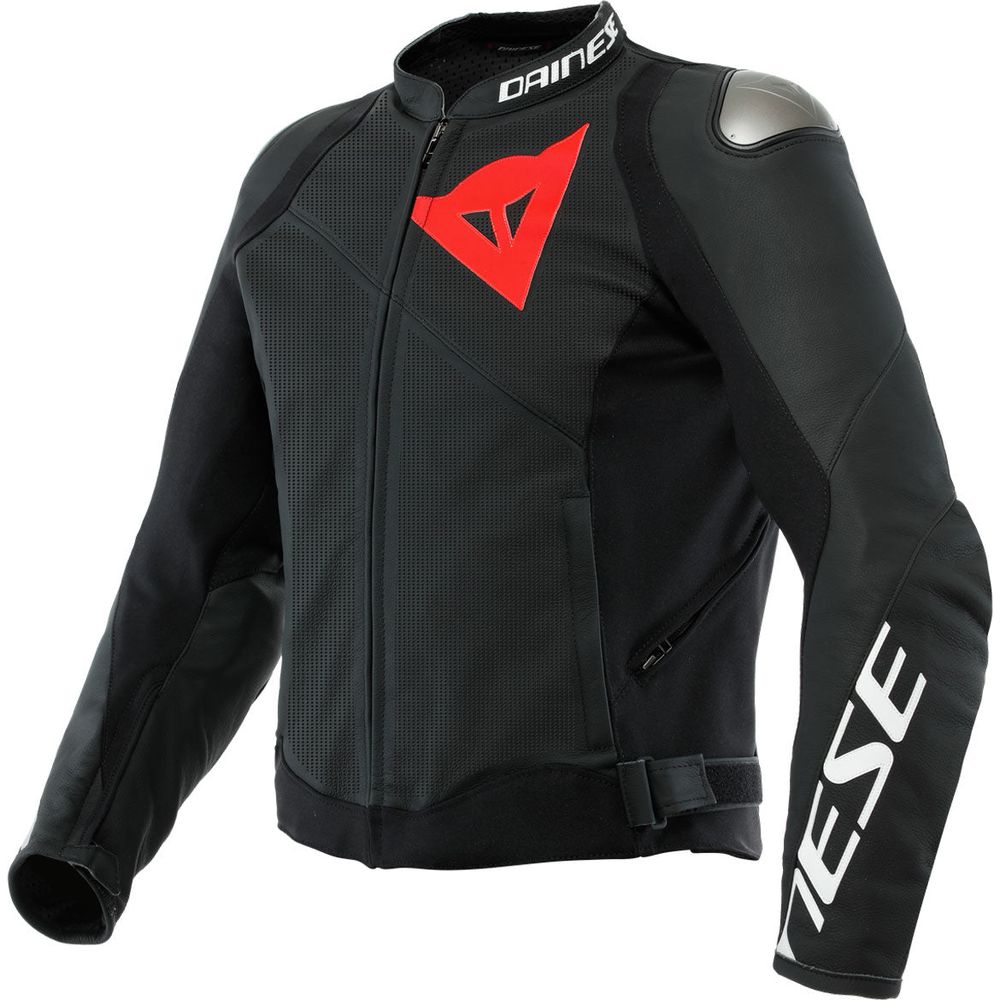 Dainese Sportiva Perforated Leather Jacket Matt Black - ThrottleChimp