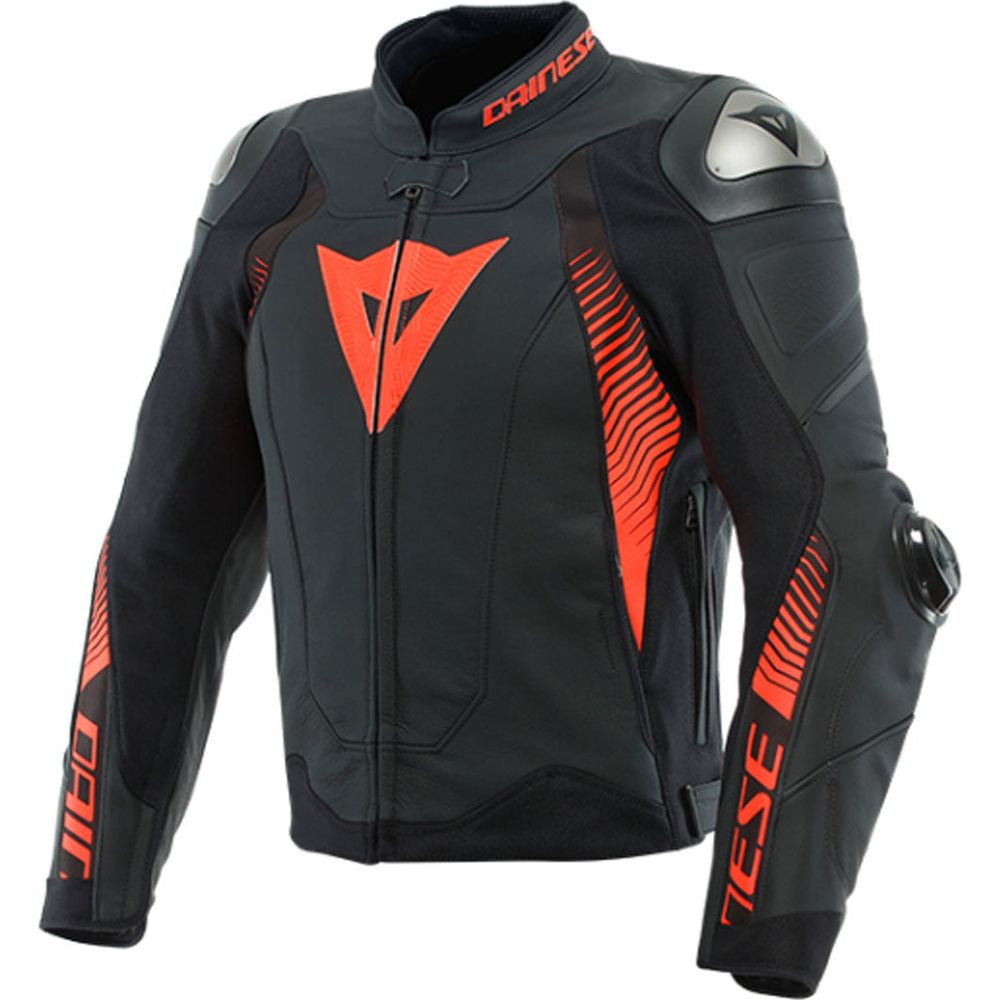 Dainese Super Speed 4 Leather Jacket Black / Red FREE 1 YEAR Returns, FREE UK Delivery | ThrottleChimp