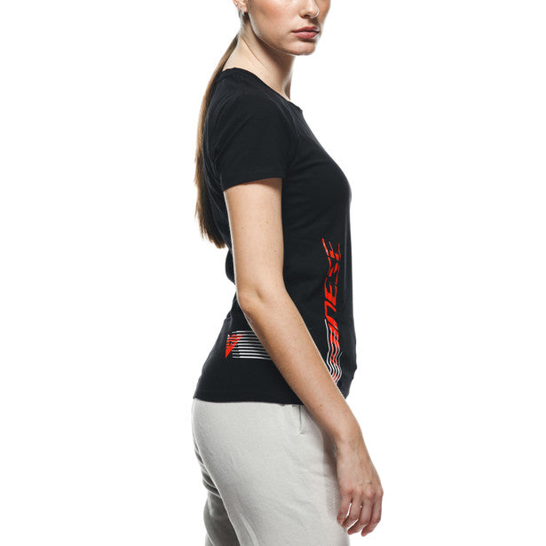 Dainese Logo Ladies T-Shirt Black (Image 5) - ThrottleChimp