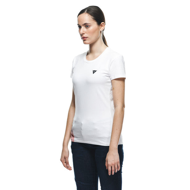 Dainese Logo Ladies T-Shirt White (Image 4) - ThrottleChimp