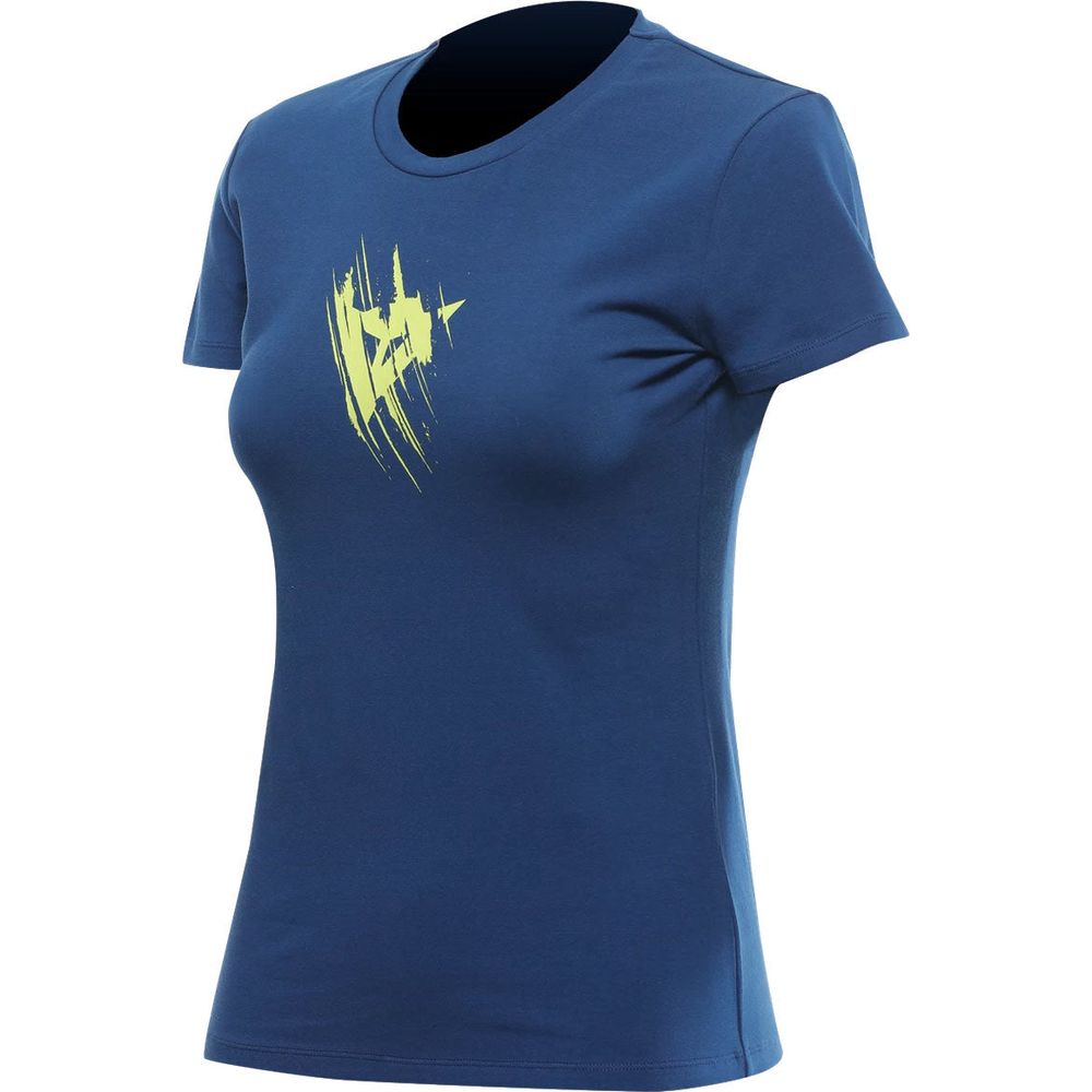 Dainese Tarmac Ladies T-Shirt Navy Peony FREE 1 YEAR Returns, FREE UK Delivery | ThrottleChimp