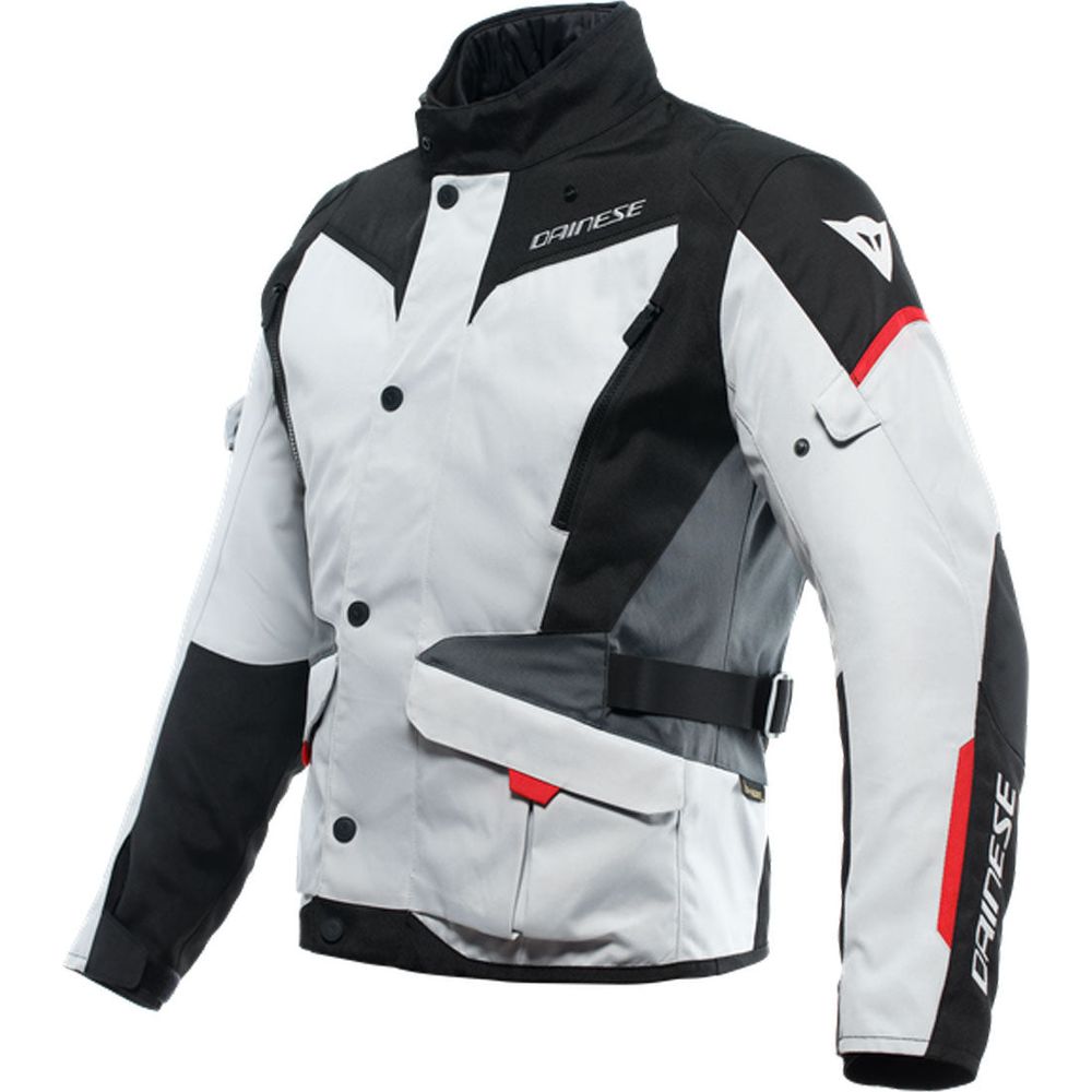 Dainese Tempest 3 D-Dry Touring Textile Jacket Glacier Grey / Black / Lava Red - ThrottleChimp