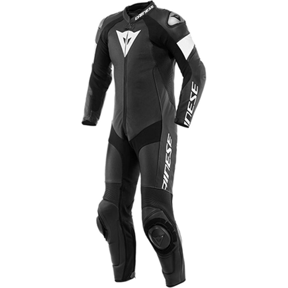 Dainese Tosa One Piece Perforated Leather Suit Black / White - ThrottleChimp