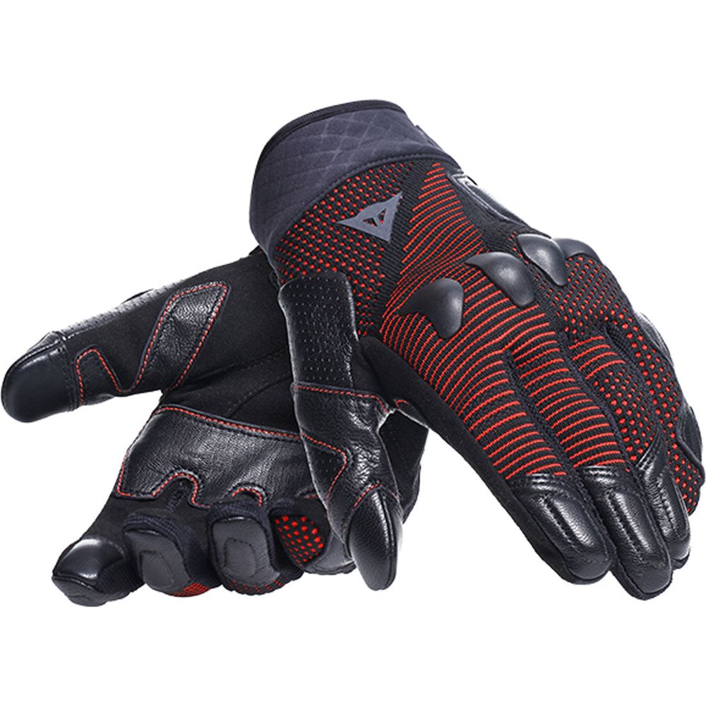 Dainese Unruly Ergo-Tek Textile Gloves Black / Red - ThrottleChimp