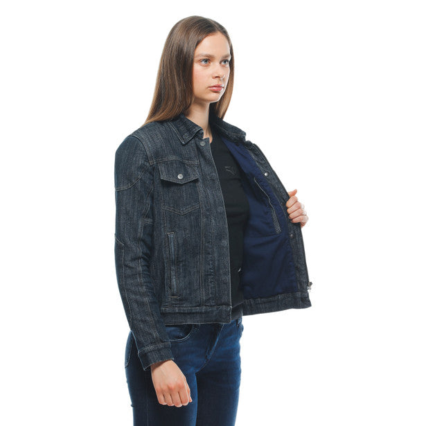 Dainese Ladies Riding Denim Jacket Dark Blue (Image 6) - ThrottleChimp