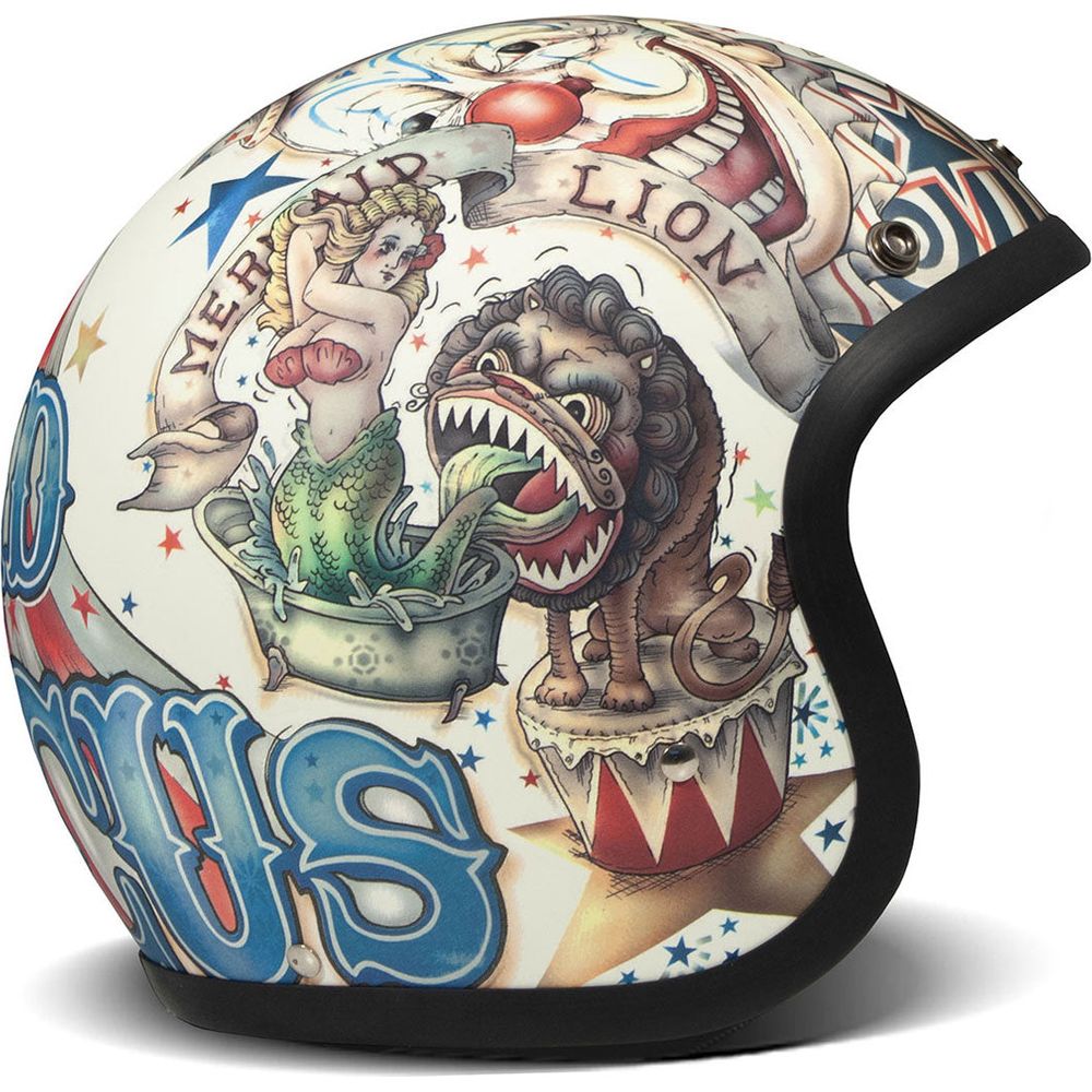 DMD Vintage Standard Open Face Helmet Circus (Image 2) - ThrottleChimp