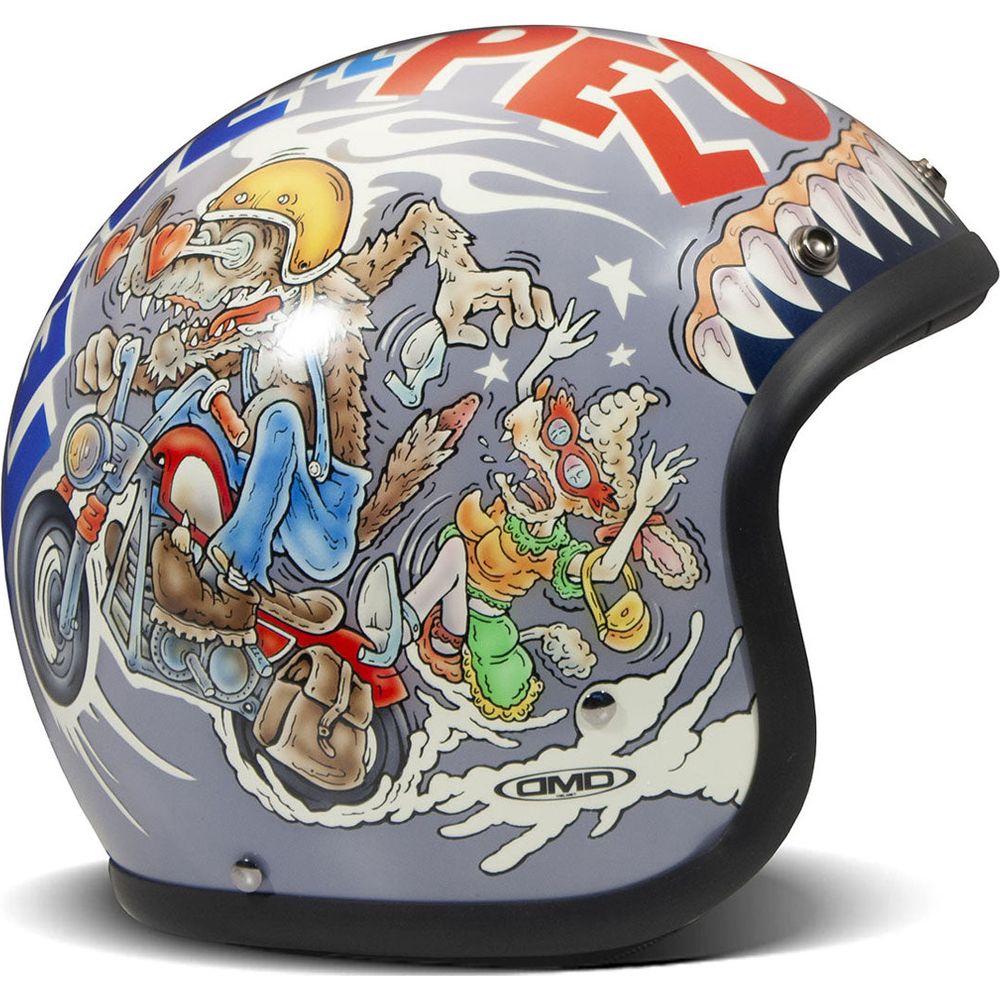 DMD Vintage Standard Open Face Helmet Wolf (Image 2) - ThrottleChimp