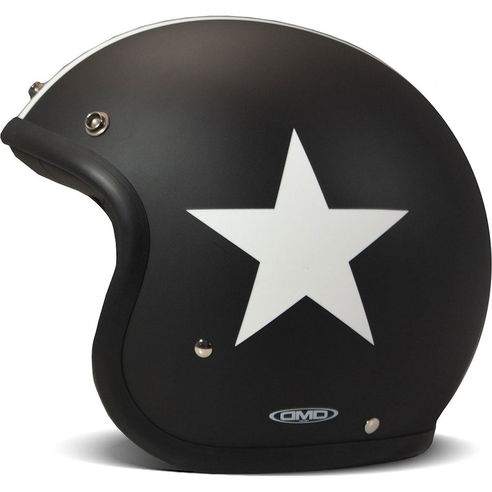 DMD Vintage Standard Open Face Helmet Star Black (Image 2) - ThrottleChimp