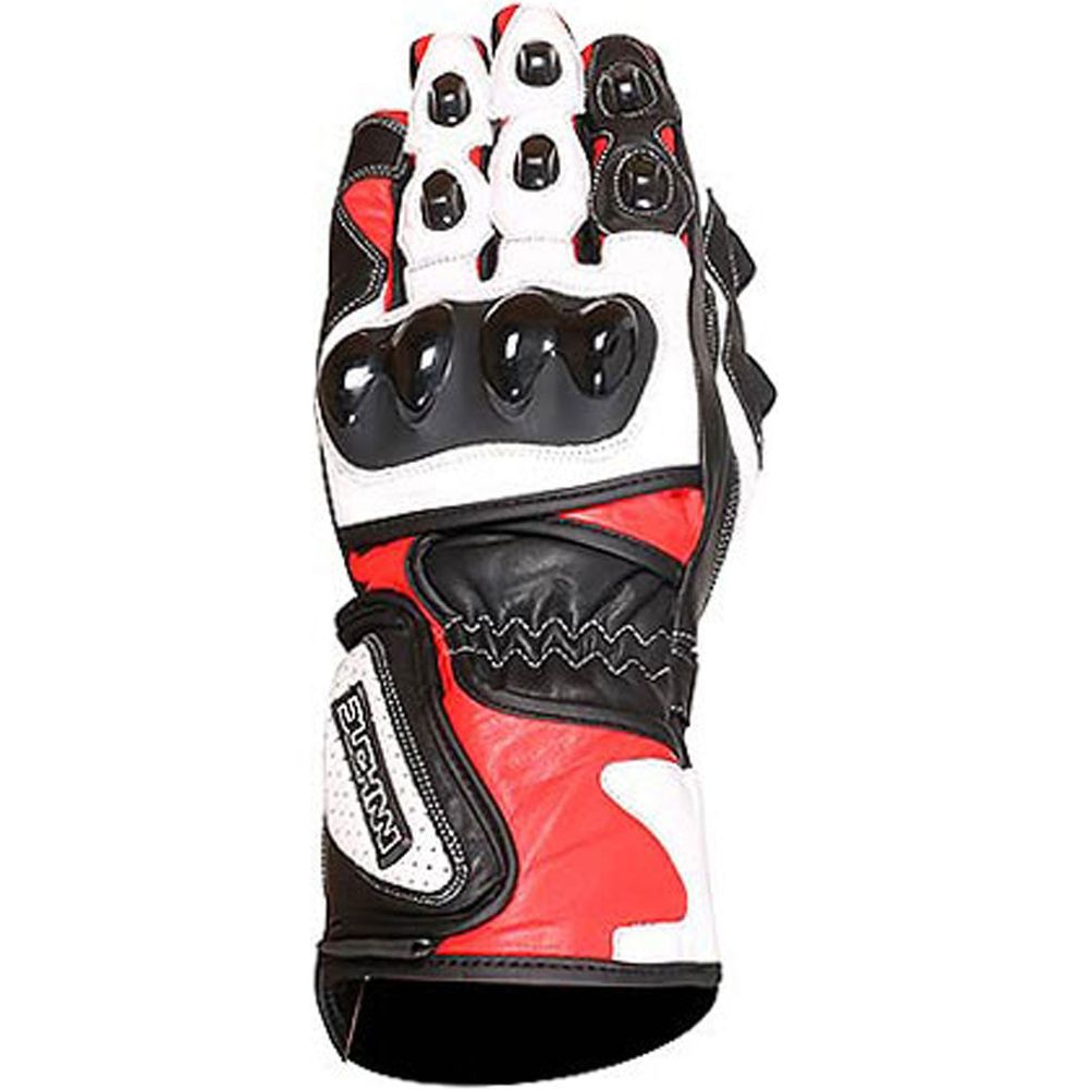 Duchinni DR1 Leather Gloves Black / Red - ThrottleChimp