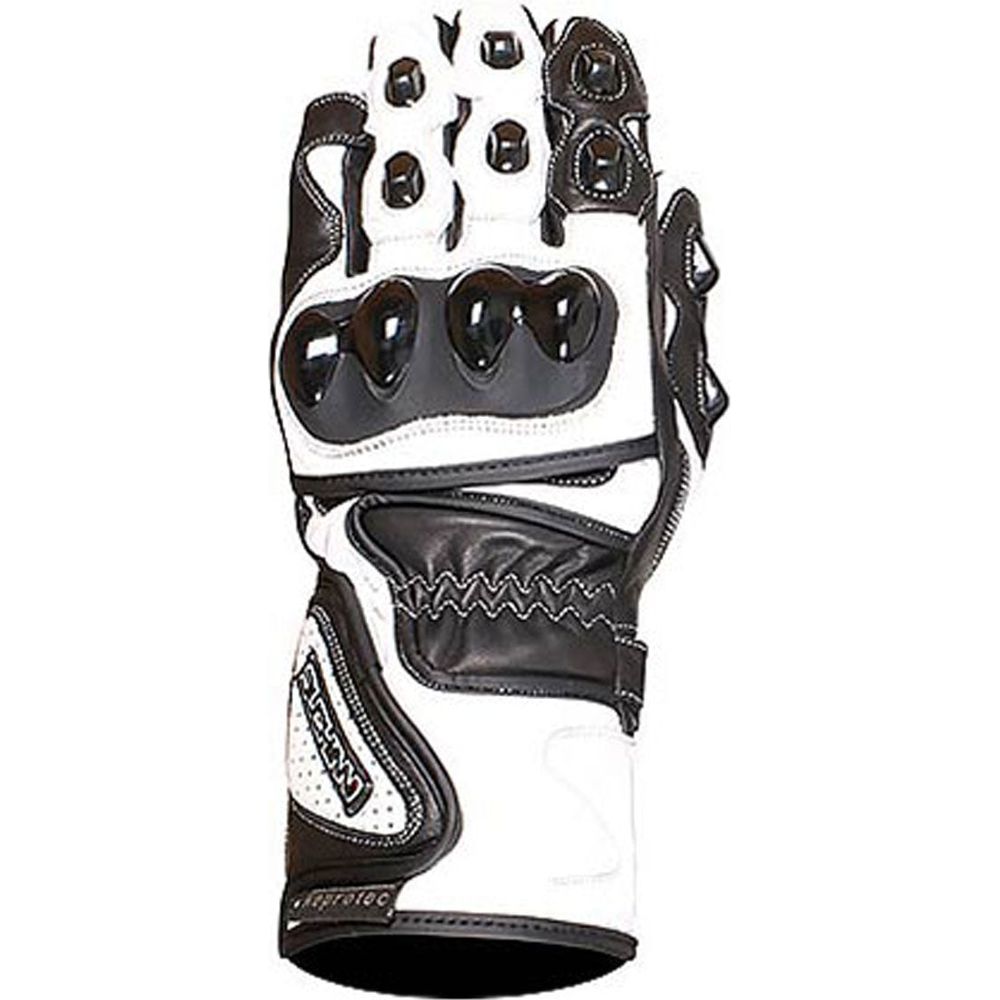 Duchinni DR1 Leather Gloves Black / White - ThrottleChimp