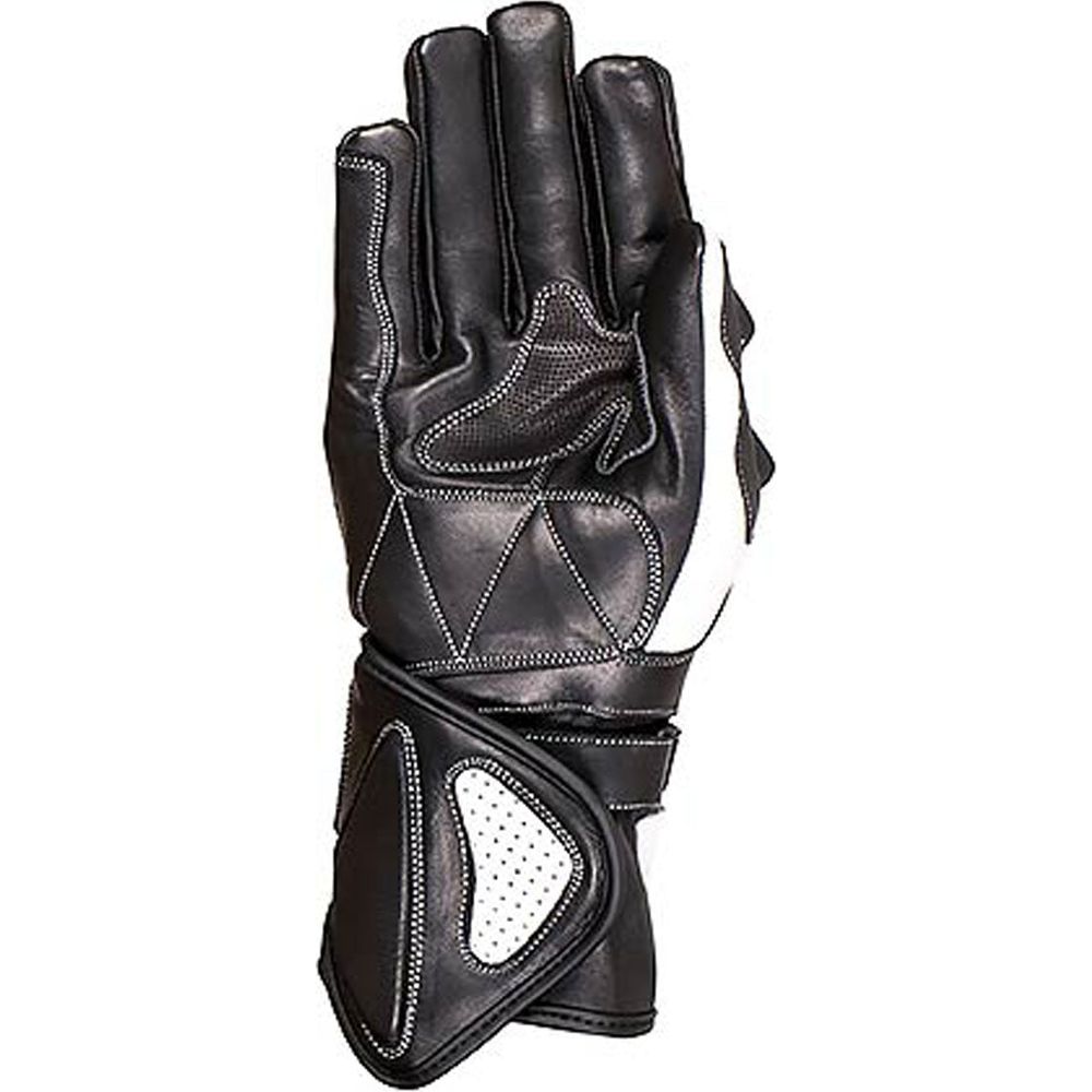 Duchinni DR1 Leather Gloves Black / White (Image 2) - ThrottleChimp