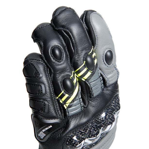 Dainese Druid 4 Leather Gloves Black / Charcoal Grey / Fluo Yellow (Image 16) - ThrottleChimp