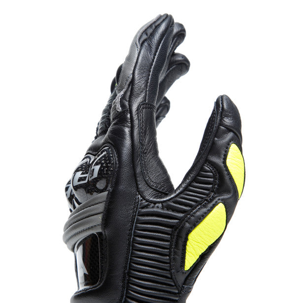 Dainese Druid 4 Leather Gloves Black / Charcoal Grey / Fluo Yellow (Image 11) - ThrottleChimp