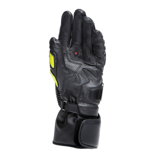 Dainese Druid 4 Leather Gloves Black / Charcoal Grey / Fluo Yellow (Image 3) - ThrottleChimp