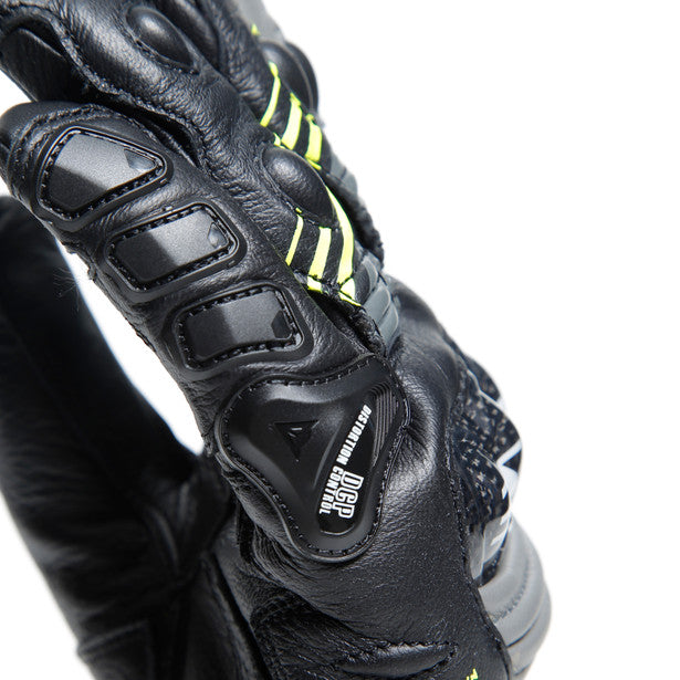 Dainese Druid 4 Leather Gloves Black / Charcoal Grey / Fluo Yellow (Image 13) - ThrottleChimp