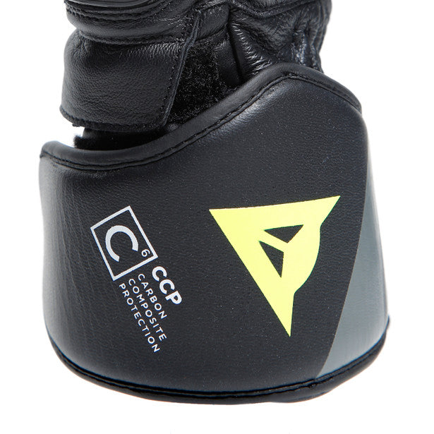 Dainese Druid 4 Leather Gloves Black / Charcoal Grey / Fluo Yellow (Image 8) - ThrottleChimp