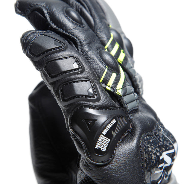 Dainese Druid 4 Leather Gloves Black / Charcoal Grey / Fluo Yellow (Image 9) - ThrottleChimp