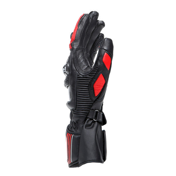 Dainese Druid 4 Leather Gloves Black / Lava Red / White FREE 1 YEAR Returns, FREE UK Delivery | ThrottleChimp