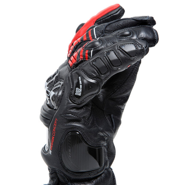 Dainese Druid 4 Leather Gloves Black / Lava Red / White (Image 8) - ThrottleChimp