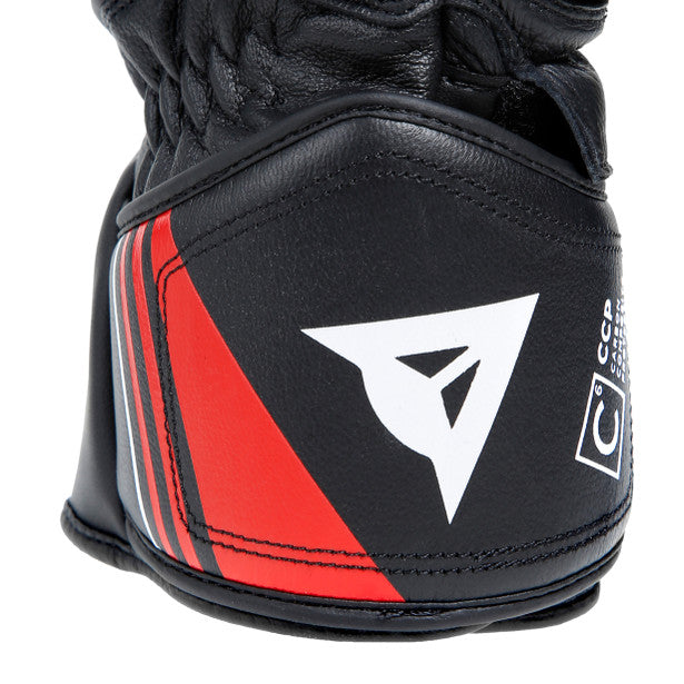 Dainese Druid 4 Leather Gloves Black / Lava Red / White (Image 9) - ThrottleChimp