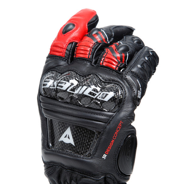 Dainese Druid 4 Leather Gloves Black / Lava Red / White (Image 7) - ThrottleChimp
