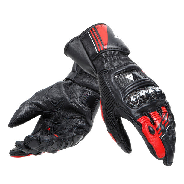 Dainese Druid 4 Leather Gloves Black / Lava Red / White (Image 5) - ThrottleChimp