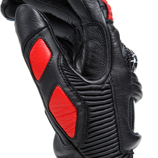 Dainese Druid 4 Leather Gloves Black / Lava Red / White (Image 12) - ThrottleChimp