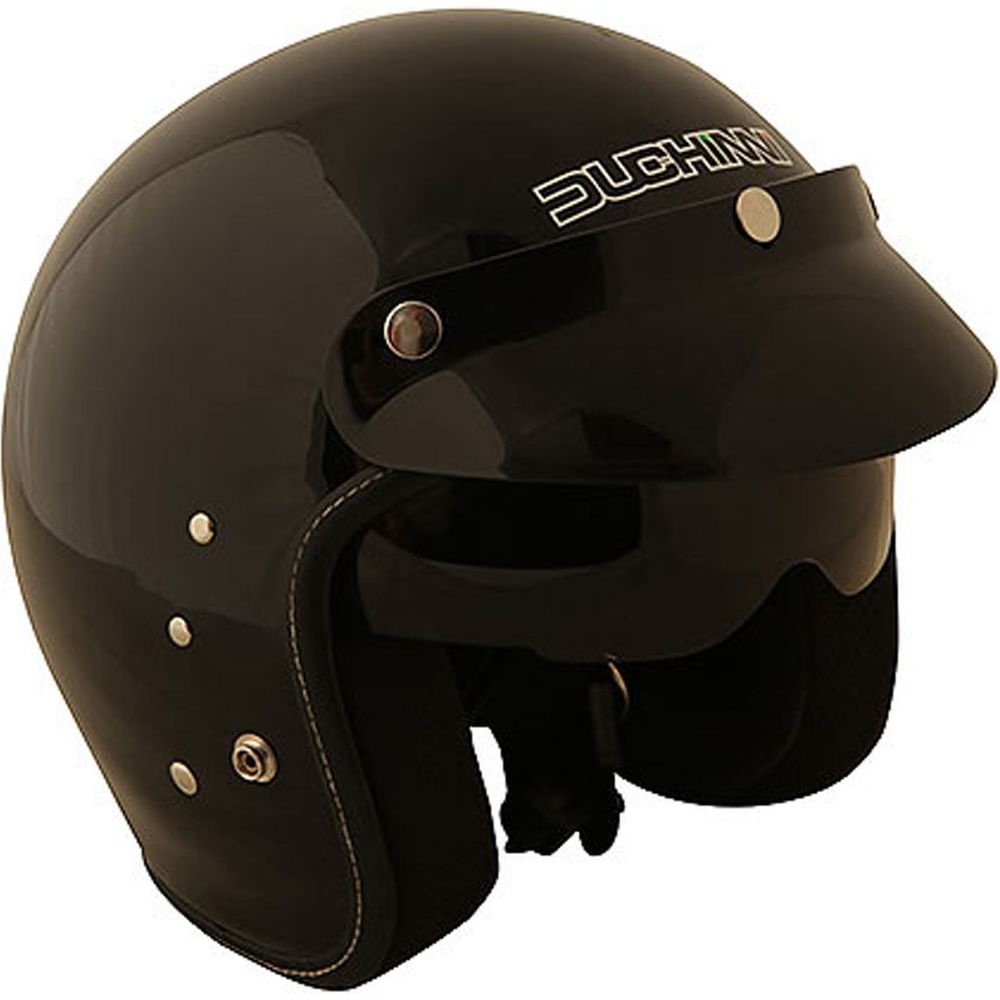 Duchinni D501 Open Face Helmet Gloss Black (Image 2) - ThrottleChimp