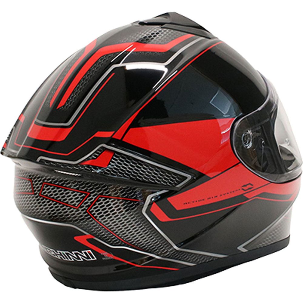 Duchinni D977 Full Face Helmet Black / Red (Image 4) - ThrottleChimp