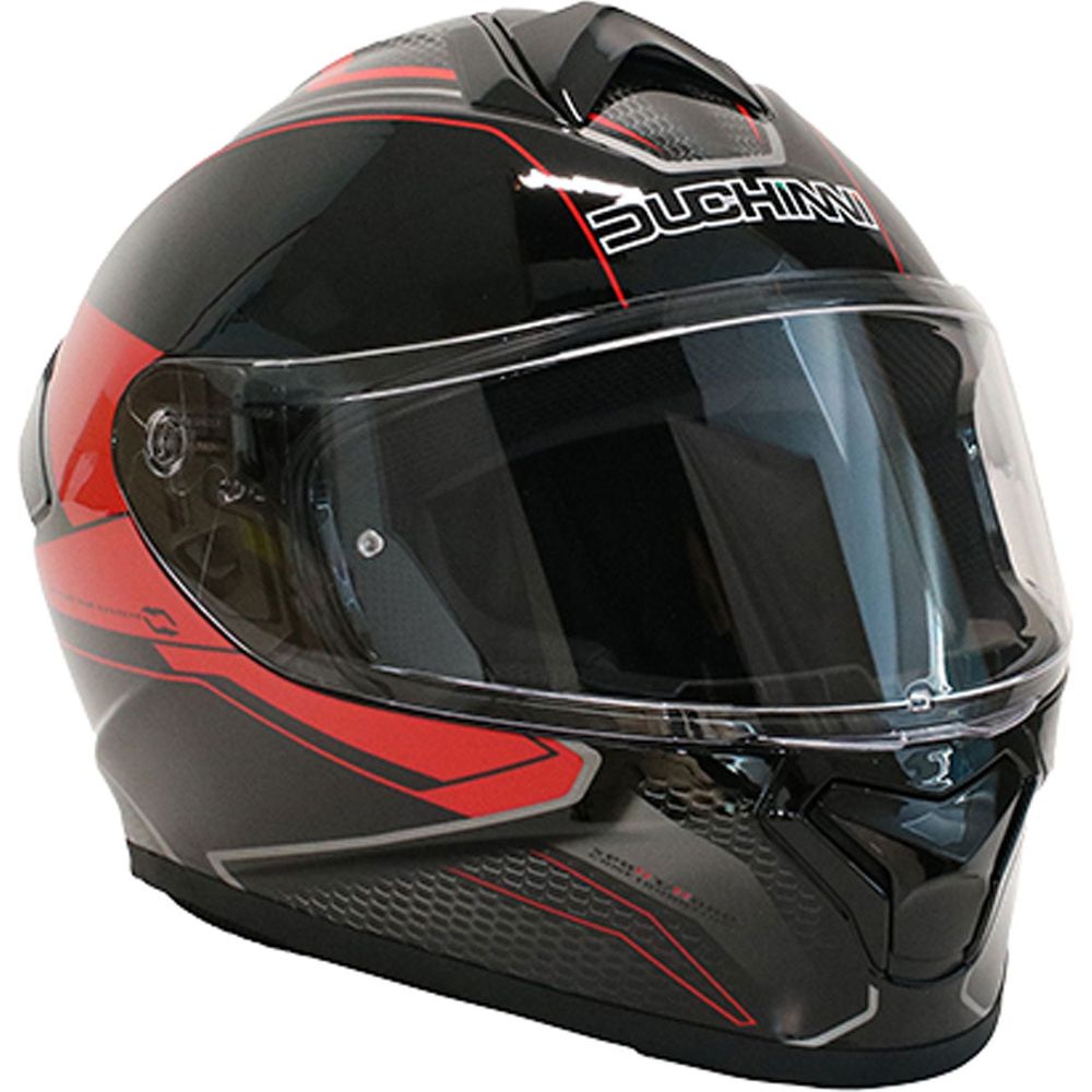 Duchinni D977 Full Face Helmet Black / Red (Image 2) - ThrottleChimp