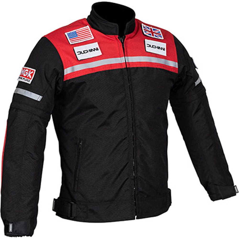 Duchinni Grid Kids Textile Jacket Black / Red (Image 2) - ThrottleChimp