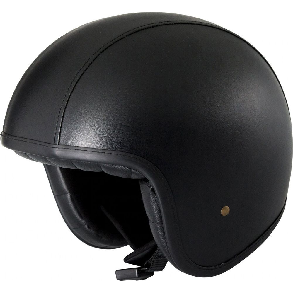 Duchinni D388 Vintage Open Face Helmet Black - ThrottleChimp