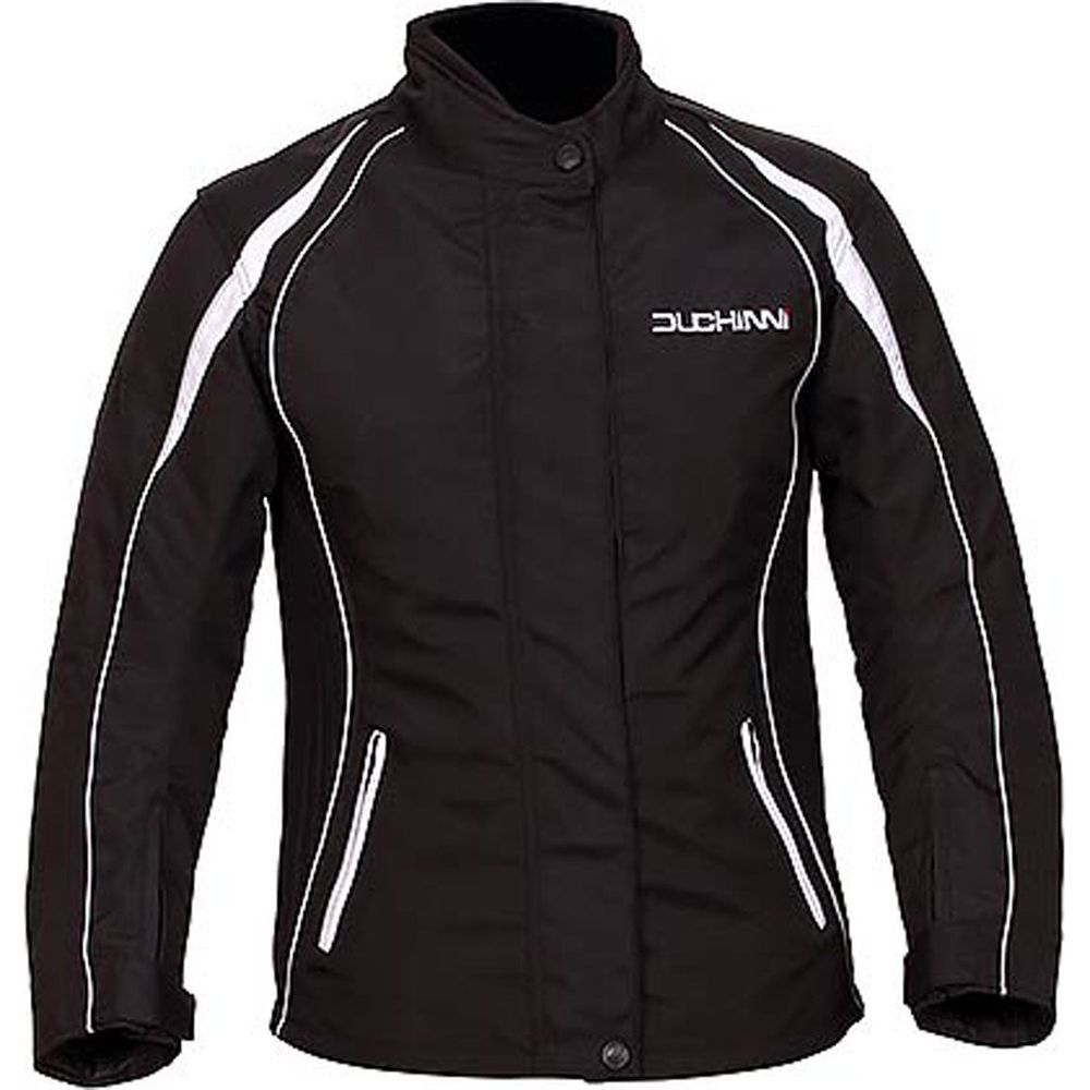 Duchinni Vienna Ladies Textile Jacket Black / White (Image 2) - ThrottleChimp